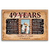 Personalized Photo Canvas - 49th Anniversary Gift for Couples - 49 Years of Marriage